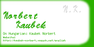 norbert kaubek business card